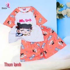 Bộ đồ ngủ pijama tay ngắnchất thunmát lạnh đủ size Từ 10kg Đến 55kg - shopThaoanh kids