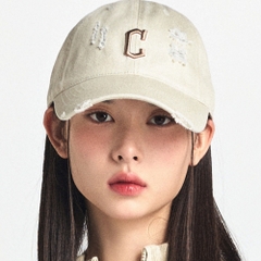 Mũ MLB Jeans Logo Thêu - Trắng