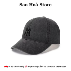 Mũ MLB Jeans Logo Thêu Màu - Đen