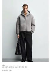 Áo Hoodie zip ZR Xám