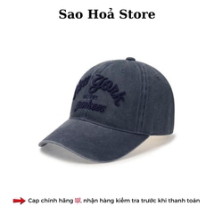 Mũ MLB Jeans Chữ Thêu - Xanh Dương