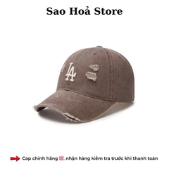 Mũ MLB Jeans Logo Thêu - Nâu
