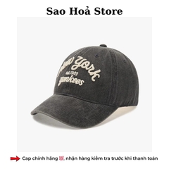 Mũ MLB Jeans Chữ Thêu - Xám