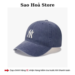 Mũ MLB Jeans Logo Thêu Màu - Xanh Dương