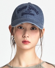 Mũ MLB Jeans Chữ Thêu - Xanh Dương