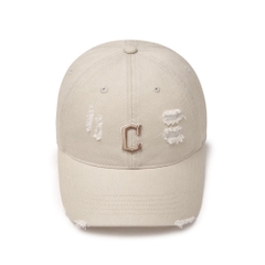 Mũ MLB Jeans Logo Thêu - Trắng