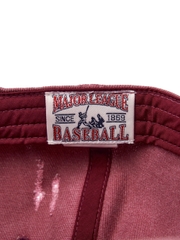 Mũ MLB Jeans Logo Thêu - Đỏ Tím