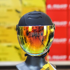 Combo Mũ 1/2 POC P10 Đen Nhám Kính Revo Cam - Đạt Chuẩn An Toàn