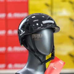 Mũ 1/2 Falcon F12 Cá Heo Đen Bóng - Nhỏ Gọn Có Đèn