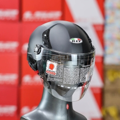 Mũ 1/2 KLT K6 Đen Nhám - Form Nhỏ Gọn, Nhẹ