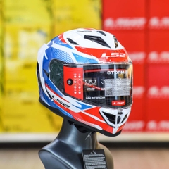 Mũ Fullface 2 Kính LS2 FF818 Storm III Komai Trắng Xanh Đỏ 2026