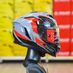 Mũ Fullface 2 Kính LS2 FF818 Storm III Dynamo Đen Xám Đỏ 2026