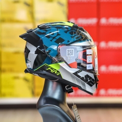 Combo Mũ LS2 FF800 EVO 2 Kính Sprinter Đen Bạc Bóng Kèm Đuôi Gió