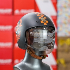 Mũ 3/4 Royal M139 Kính Âm Đen Cam Nhám V1