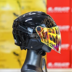 Mũ 1/2 LS2 OF610 Light Đen Bóng Kính Dài Revo Cam Chính Hãng Siêu Nhẹ