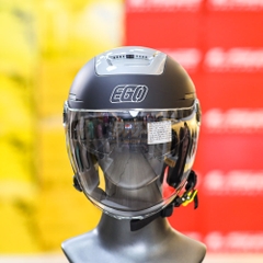 Combo Mũ 1/2 EGO E24 2 Kính Đen Nhám - Kèm Kính, Ốp Tai