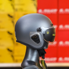 Mũ 3/4 EGO E32 Xám Titan Nhám Cổ Điển