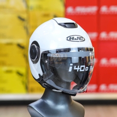 Mũ 3/4 2 Kính HJC I40N Trắng Bóng Chuẩn ECE 2206