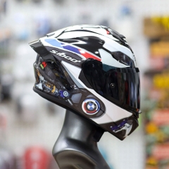 Combo Mũ Fullface EGO E81 Kính Đen, Đuôi Gió Pista Và Tem Decal BMW V3