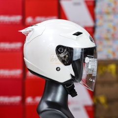 Combo Mũ 3/4 KYT Venom 2 Kính Trắng Bóng Kèm Đuôi Gió Màu Trong Chính Hãng