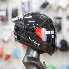 Combo Mũ Fullface LS2 FF353 Đen Bóng Kèm Kính Đen Và Đuôi Gió