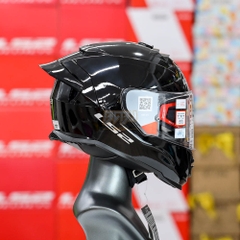 Combo Mũ Fullface LS2 FF800 Đen Bóng Kèm Đuôi Gió ECE 2206