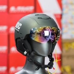 Mũ 1/2 POC P10  Xanh Đồng Retro Kính Nam Châm Kèm Ốp Tai Có Thể Tháo Rời - Đạt Chuẩn An Toàn