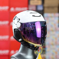 Combo Mũ 1/2 POC P10 Trắng Kính Gương Titan - Đạt Chuẩn An Toàn