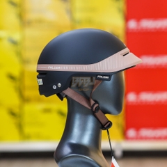 Mũ 1/2 Falcon F11 Đen Nhám Nâu Chính Hãng