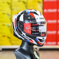 Mũ Fullface 2 Kính LS2 FF818 Storm III Sporty Trắng Đỏ 2026