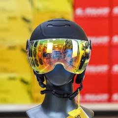 Combo Mũ 1/2 POC P10 Đen Nhám Kính Revo Cam Ngắn - Đạt Chuẩn An Toàn