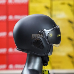 Mũ 3/4 EGO E32 Đen Nhám Cổ Điển