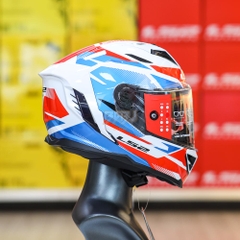 Mũ Fullface 2 Kính LS2 FF818 Storm III Komai Trắng Xanh Đỏ 2026