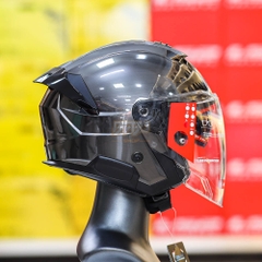 Mũ 3/4 2 Kính LS2 OF618 Verso II Xám Xước Asian Fit