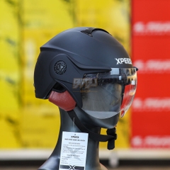 Mũ 1/2 XPEED HH-13II Đen Nhám Có Kính Nhỏ Gọn - Chính Hãng HJC