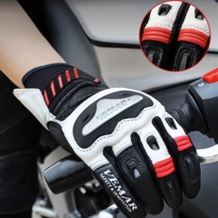 Găng Tay Dài Ngón VEMAR VE-177 Da Titanium Đen Đỏ-Cao Cấp