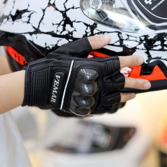 Găng Tay Ngắn Ngón VEMAR VE-206 Da Gù Carbon Đen