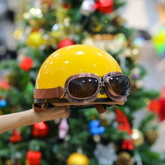 Kính Dây Vintage Gọng Đồng Gắn Nón Bảo Hiểm