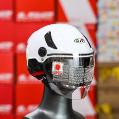 Mũ 1/2 KLT K6 Trắng Bóng - Form Nhỏ Gọn, Nhẹ