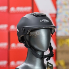 Mũ 1/2 Yema 335S Đen Nhám Form Nhỏ Gọn, Nhẹ - Tặng Kèm Kính, Lót