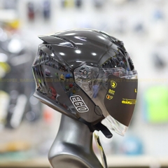 Mũ 3/4 2 Kính EGO E42 Plus Đen Bóng Chuẩn DOT Kiểu Dáng Đẹp