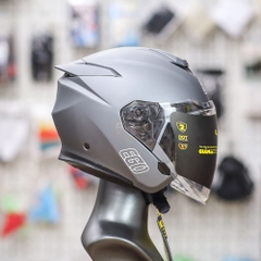 Mũ 3/4 2 Kính EGO E42 Plus Xám Nhám Chuẩn DOT Kiểu Dáng Đẹp