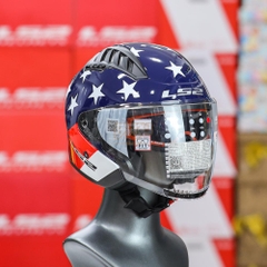 Mũ 3/4 LS2 OF600 2 Kính Cờ Mỹ ECE 22.05