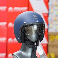 Mũ 3/4 Sunda 388 Xanh Mực Nhám Kính Âm Tiện Lợi