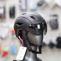 Mũ Bảo Hiểm Trẻ Em Kids Bubble Đen Nhám Freesize - Gọn Nhẹ, Có Kính Che