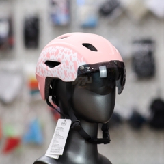 Mũ Bảo Hiểm Trẻ Em Kids Bubble Hồng Nhám Freesize - Gọn Nhẹ, Có Kính Che