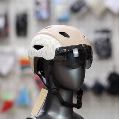 Mũ Bảo Hiểm Trẻ Em Kids Bubble Nâu Nhám Freesize - Gọn Nhẹ, Có Kính Che