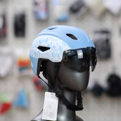 Mũ Bảo Hiểm Trẻ Em Kids Bubble Xanh Nhám Freesize - Gọn Nhẹ, Có Kính Che