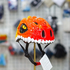 Mũ Bảo Hiểm Trẻ Em Khủng Long Jura Đỏ Bóng 3D Nổi Bật