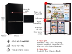 Tủ lạnh Hitachi Inverter 569 lít R-WB640VGV0 (GBK)